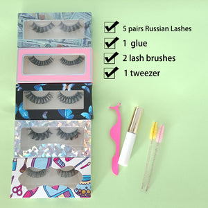 5 Pairs of Russian Lashes Set