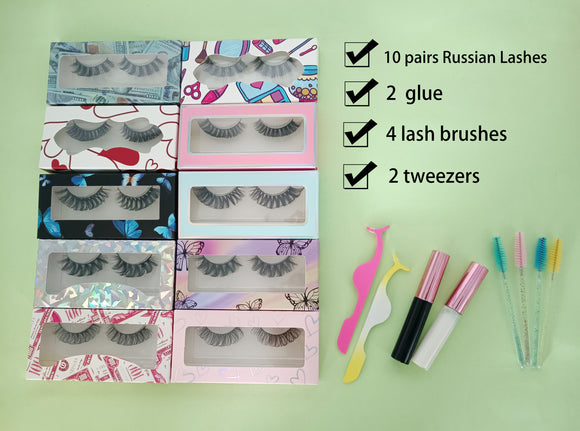 10 Pairs of Russian Lashes Set