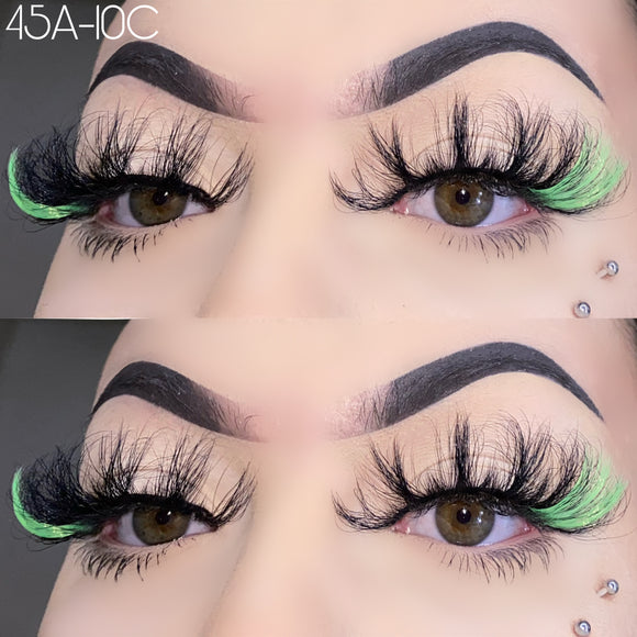 45A-10C  Color Mink Lashes 25mm