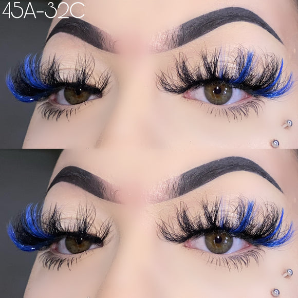 45A-32C Color Mink Lashes 25mm