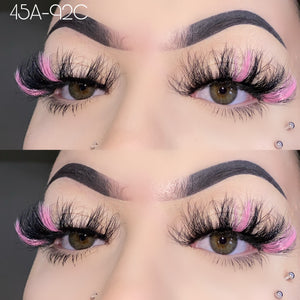 45A-92C Color Mink Lashes 25mm