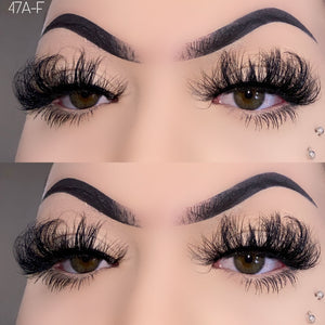 47A-F  25mm Mink Fluffy Russian Lashes