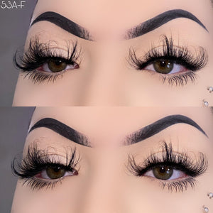 53A-F 25mm Mink Fluffy Russian Lashes