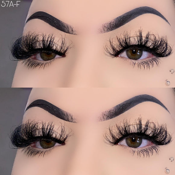 57A-F 25mm Mink Fluffy Russian Lashes