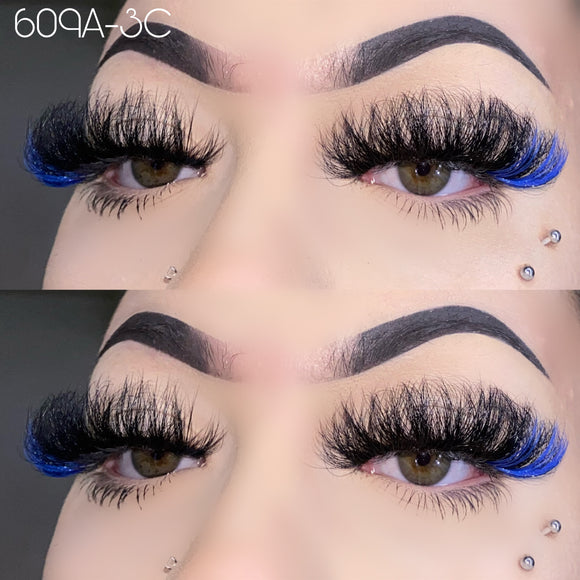 609A-3C Color Mink Lashes 25mm