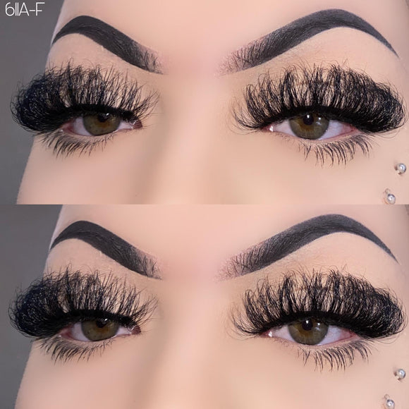 611A-F  25mm Mink Fluffy Russian Lashes