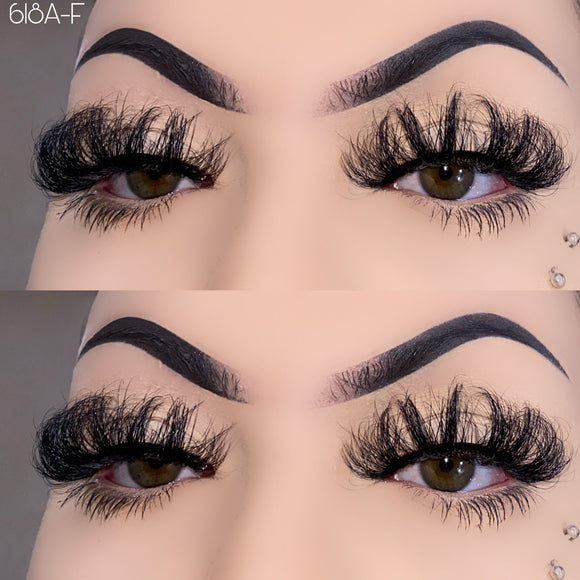 618A-F  25mm Mink Fluffy Russian Lashes