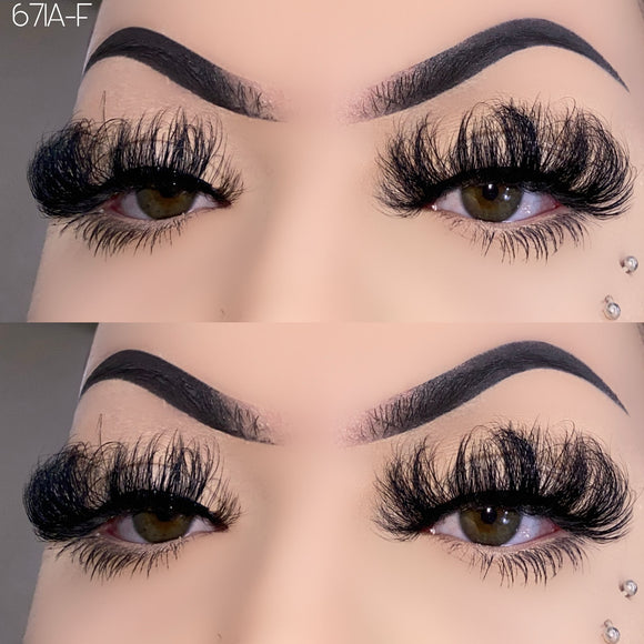 671A-F 25mm Mink Fluffy Russian Lashes