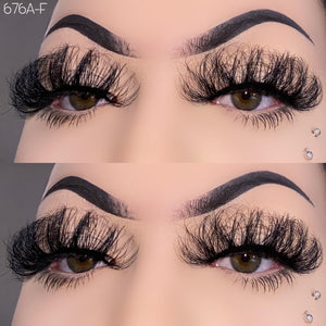 676A-F  25mm Mink Fluffy Russian Lashes