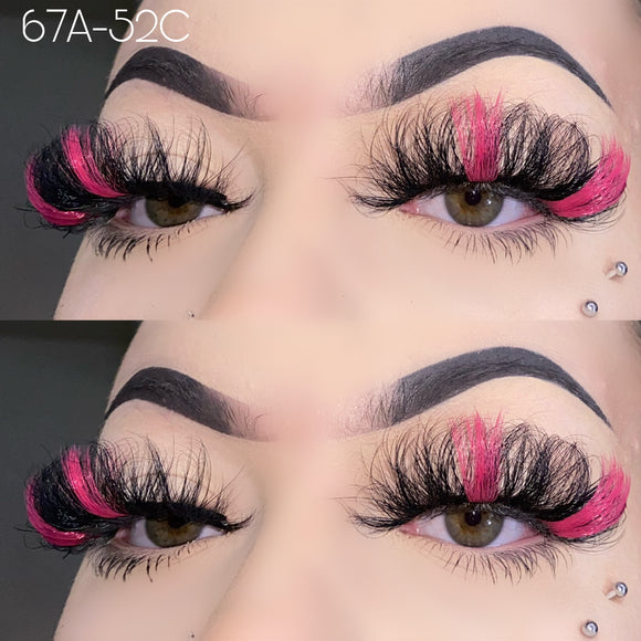 67A-52C  Color Mink Lashes 25mm