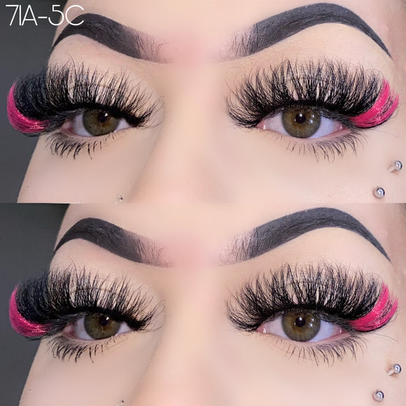 71A-5C  Color Mink Lashes 25mm