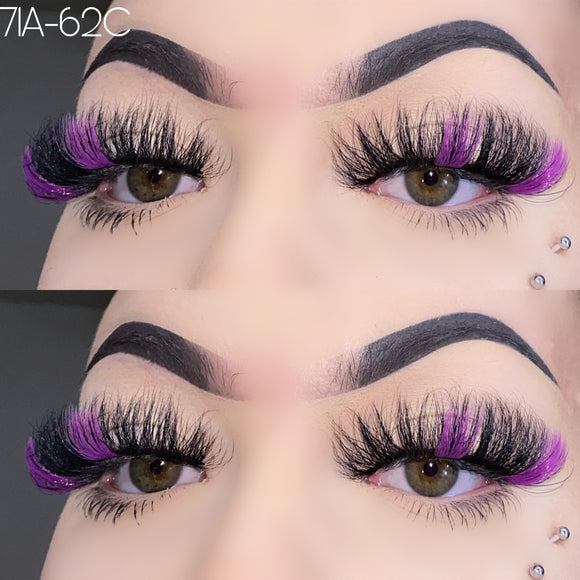 71A-62C Color Mink Lashes 25mm