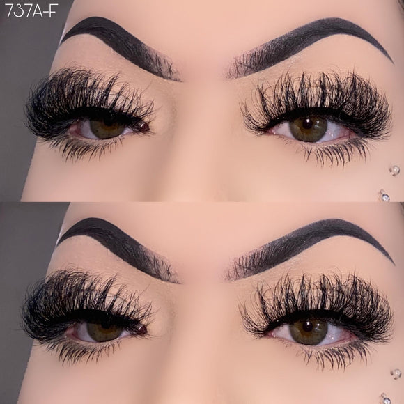 737A-F 25mm Mink Fluffy Russian Lashes