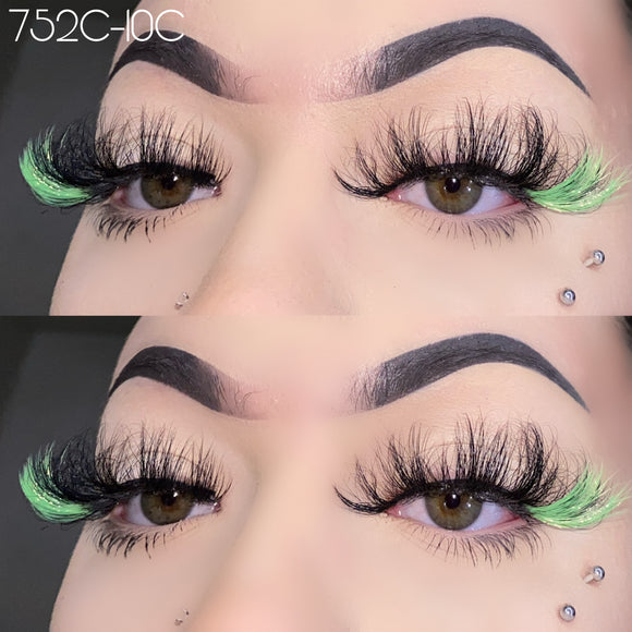 752C-10C Color Mink Lashes 25mm