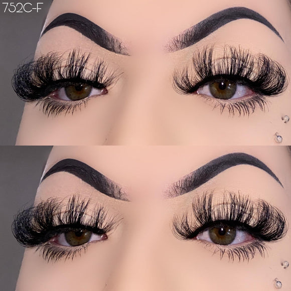 752C-F 25mm Mink Fluffy Russian Lashes