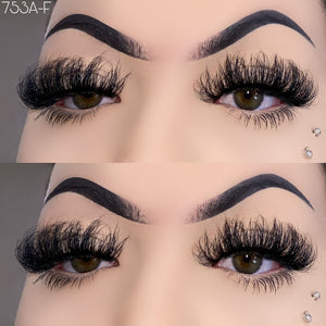 753A-F 25mm Mink Fluffy Russian Lashes