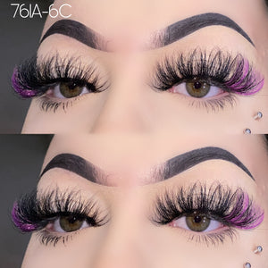 761A-6C Color Mink Lashes 25mm