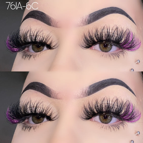 761A-6C Color Mink Lashes 25mm