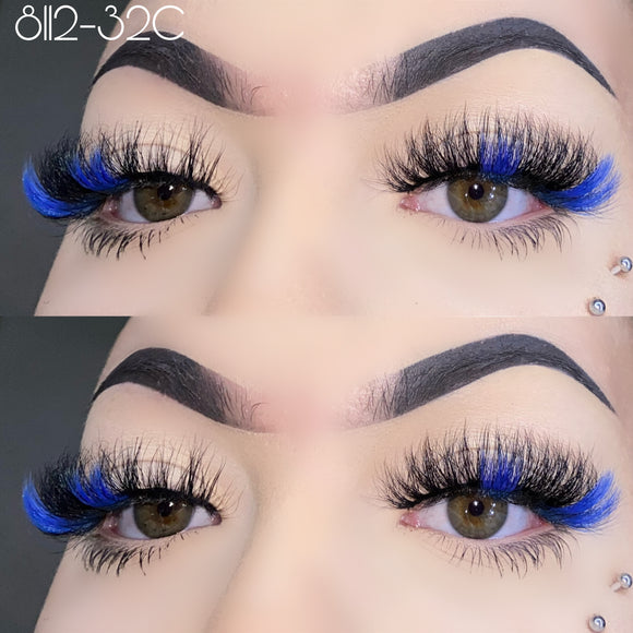 8112-32C  Color Mink Lashes 20mm