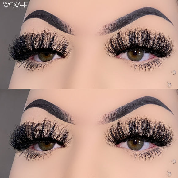 W9XA-F 25mm Mink Fluffy Russian Lashes