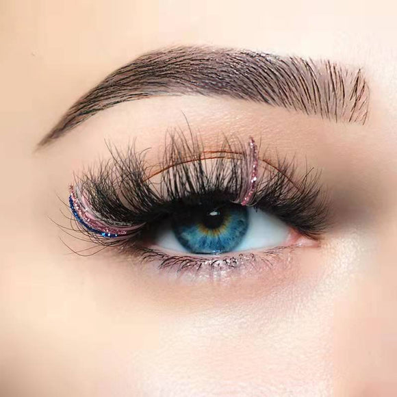 MC10+2 Pink Glitter Mink Lashes 20mm